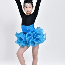 Детские костюмы для латинских танцев с длинными рукавами и перфорацией, танцевальные трико для девочек, платья для латинских танцев, костюмы для бальных танцев сальсы