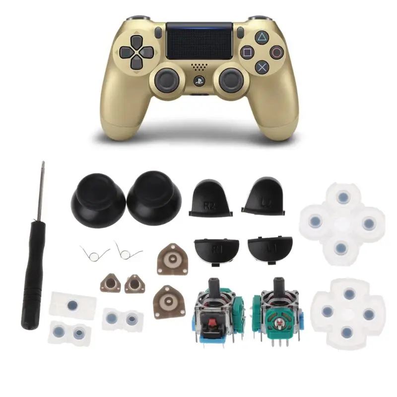 

L1 R1 L2 R2 Trigger Buttons 3D Analog Joysticks Thumb Sticks Cap Conductive Rubber For PS4 Controller Repair Set