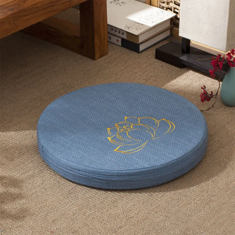 L124-KAYIYO Round Chair Pillow Cotton Linen Cushion Meditation Cushion Yoga Mat Meditation Tatami Cushion Cushion Playing (3)