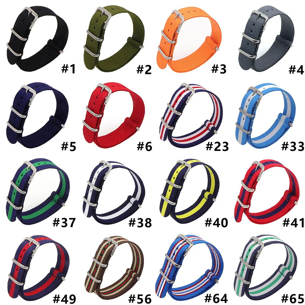 

Strap Nato Strap Fabric Watch band 16mm Replacement Multi Color Pin Buckle for Nylon Strap for Hours