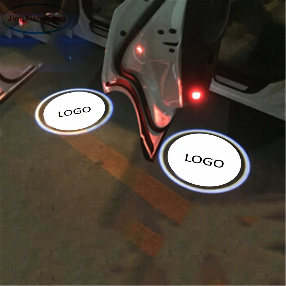 

JingXiangFeng 2pcs LED car accessories styling Door Light Laser Warning Lamp Projector Logo For Nissan Teana Patrol