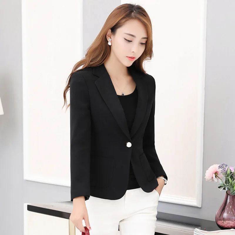 38.1       New hot fashion trend women's solid color slim long-sleeved single buckle women's suit jacket women's business suits