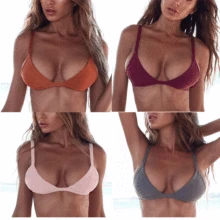 Новые модные однотонные с открытой спиной новые модные женские бикини топ купальник сплошной купальный костюм Купальники только топы