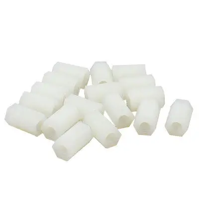4mm x 12mm M4 Female Thread Nylon PCB Spacer Hex Stand-Off Pillar Nut 20 Pcs | Обустройство дома