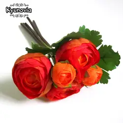 Kyunovia Шелковый Пион Комплект 5 головок свадебные цветы искусственные Пионы DIY букет невесты для девочек в цветочек подружки невесты цветок
