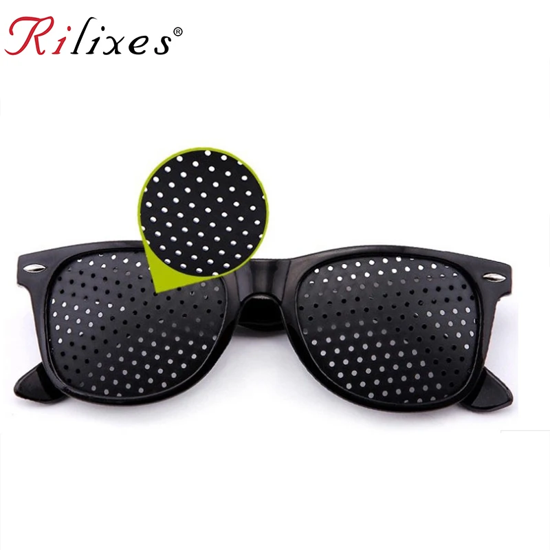 

RILIXES Vision Care Pin hole Sunglasses Men Anti-myopia Glasses Exercise Improve Eyesight Natural Healing Goggles 2018