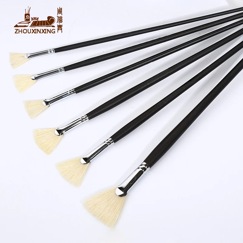 Zhouxinxing pig bristle oil painting matt black drawing brush set