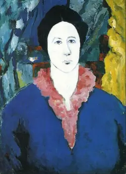 

High quality Oil painting Canvas Reproductions Blue Portrait (1930)By Kazimir Malevich hand painted
