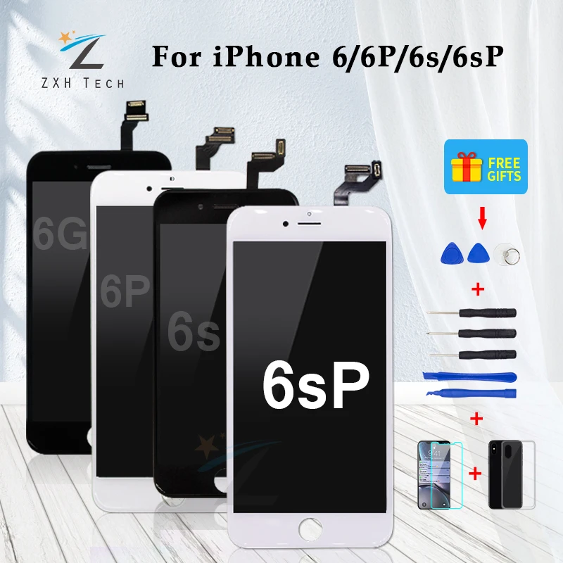 AAA ЖК дисплей 3D Сенсорный экран Ecran для iPhone 6 плюс S Дисплей Pantalla дигитайзер