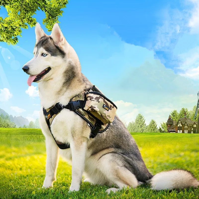 Functional Pet Dog Saddle Bag Harness and Lead Outdoor Backpack Pet Dog Carrier Bag for Medium Large Dog Accessories (4)
