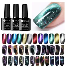 UR SUGAR Holographic 3D Cat Eyes Nail Gel Polish 7.5ml Magnetic Laser Glitter Soak Off UV Gel Manicure Nail Art Varnish Lacquer ur sugar 7 5ml holographic cat eye gel soak off 3d magnetic uv gel polish shell gel nail luxuriant varnish nail art lacquer