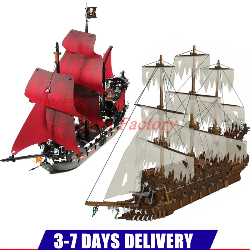 

DHL MOC LEPIN 16016 3652Pcs The Flying the Netherlands Ship+16009 Qeen Anne's Reveage Ship Clone 4195