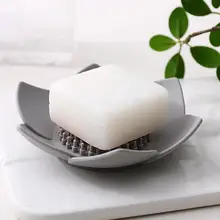 Гибкая силиконовая Ванная комната душа мыло коробочка, мыльница: отделение для хранения слива лоток держатель цветок мыльница