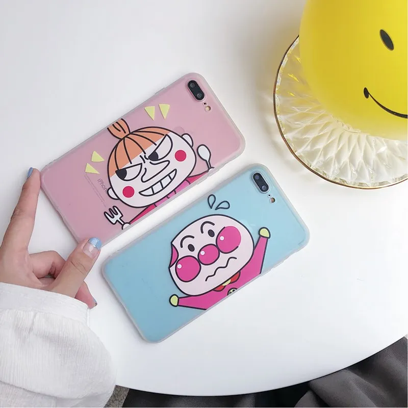 

Super cute Anpanman soft silicon for iphone 6 6S S plus 7 7plus 8 8plus X 10 Japanese pop anime Kobito phone cases capa coque