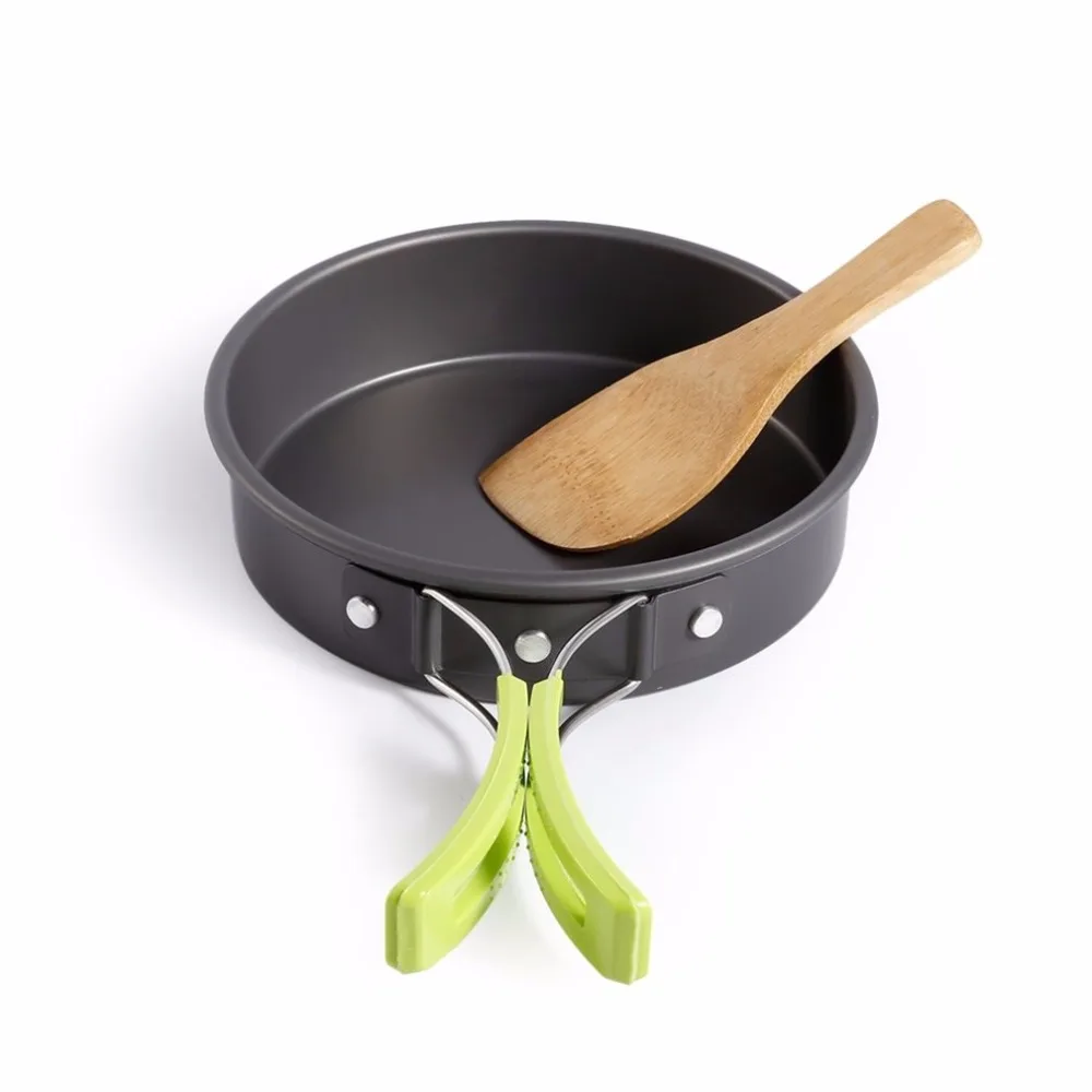 Nuevo juego de cubiertos de acero inoxidable para vajilla, utensilios de cocina para acampar, juego de utensilios de cocina, olla para barbacoa, cocina para exteriores, 8 unids