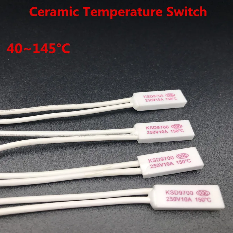 

KSD9700 250V 10A Ceramic Temperature Switch Thermal control Normally Closed/Open 40/45/50/55/60/65/70/75~145Celsius