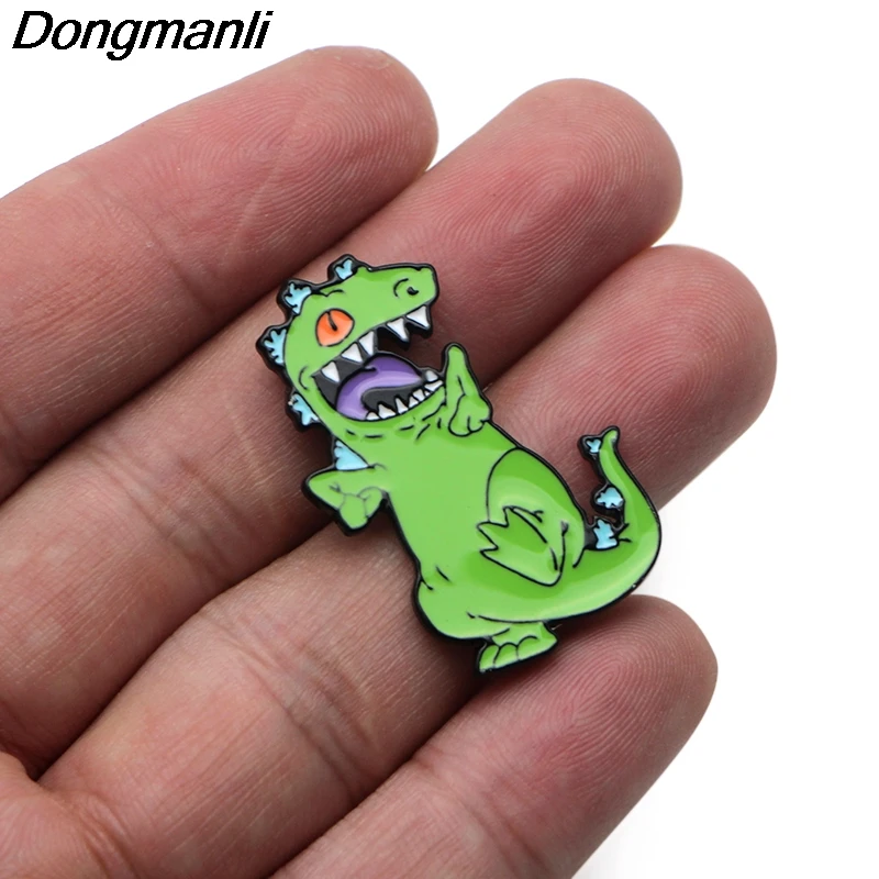 P3555 Dongmanli аниме Рисунок динозавр металлические эмалированные булавки и броши для