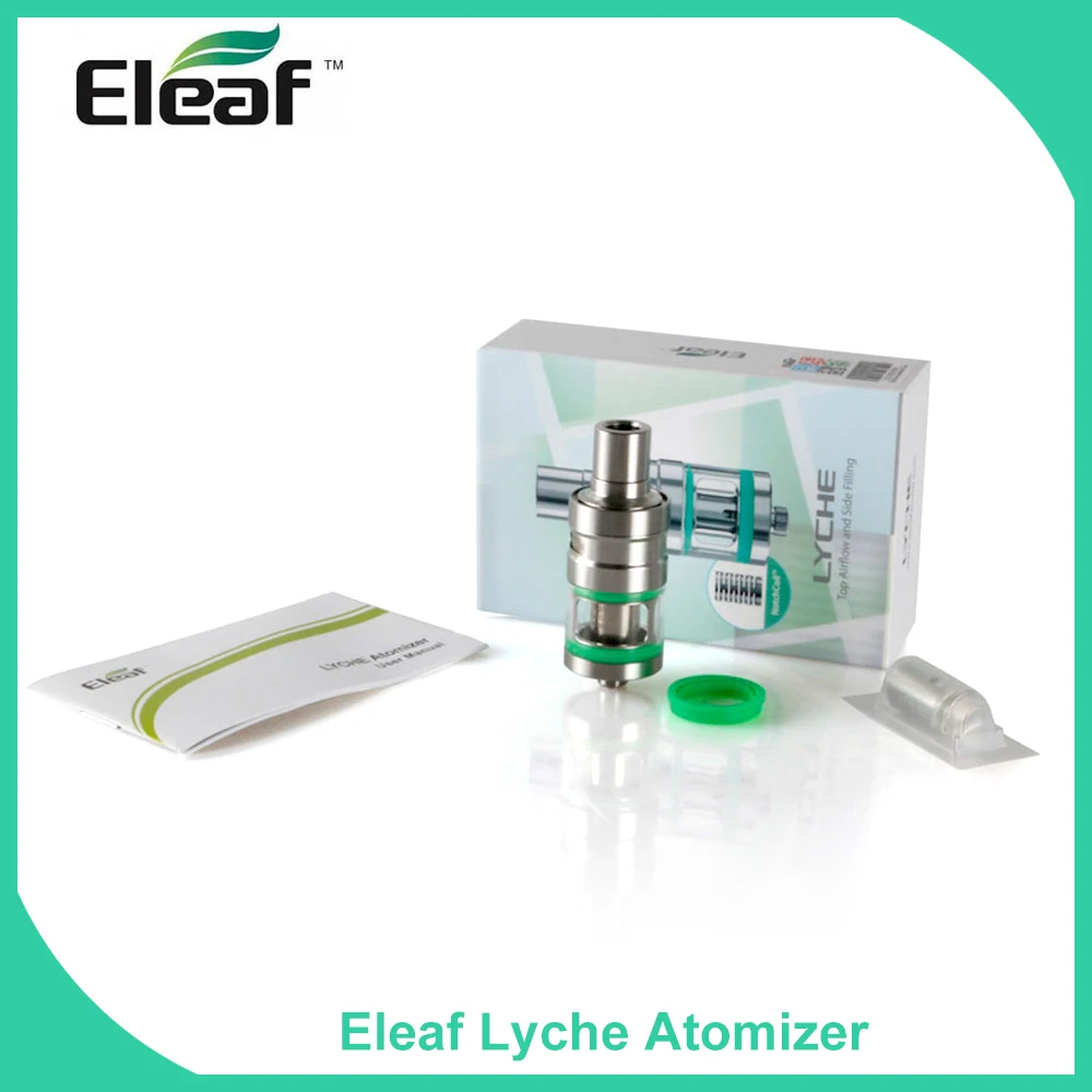 

Big sale!!! Original 100% Eleaf Lyche Atomizer 4ml Capacity Stainless Steel 510 thread 2 colors available Cigarro Eletronico