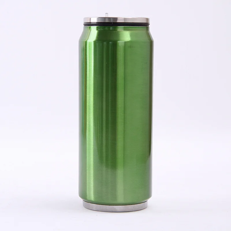 Bearcaralier 500 мл большая емкость на выбор креативные банки из нержавеющей стали Термос герметичный бак всасывающий чайник - Цвет: Зеленый