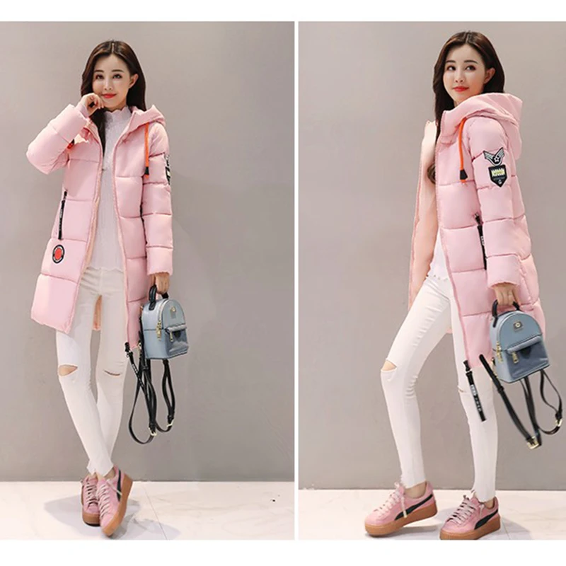Beste Parka Vrouwen 2019 Nieuwe Winter Donsjack Vrouwen Jas Lange Hooded Uitloper Vrouwelijke Parka Dikke Katoenen Gewatteerde Vrouwelijke Basic Jassen LU666
