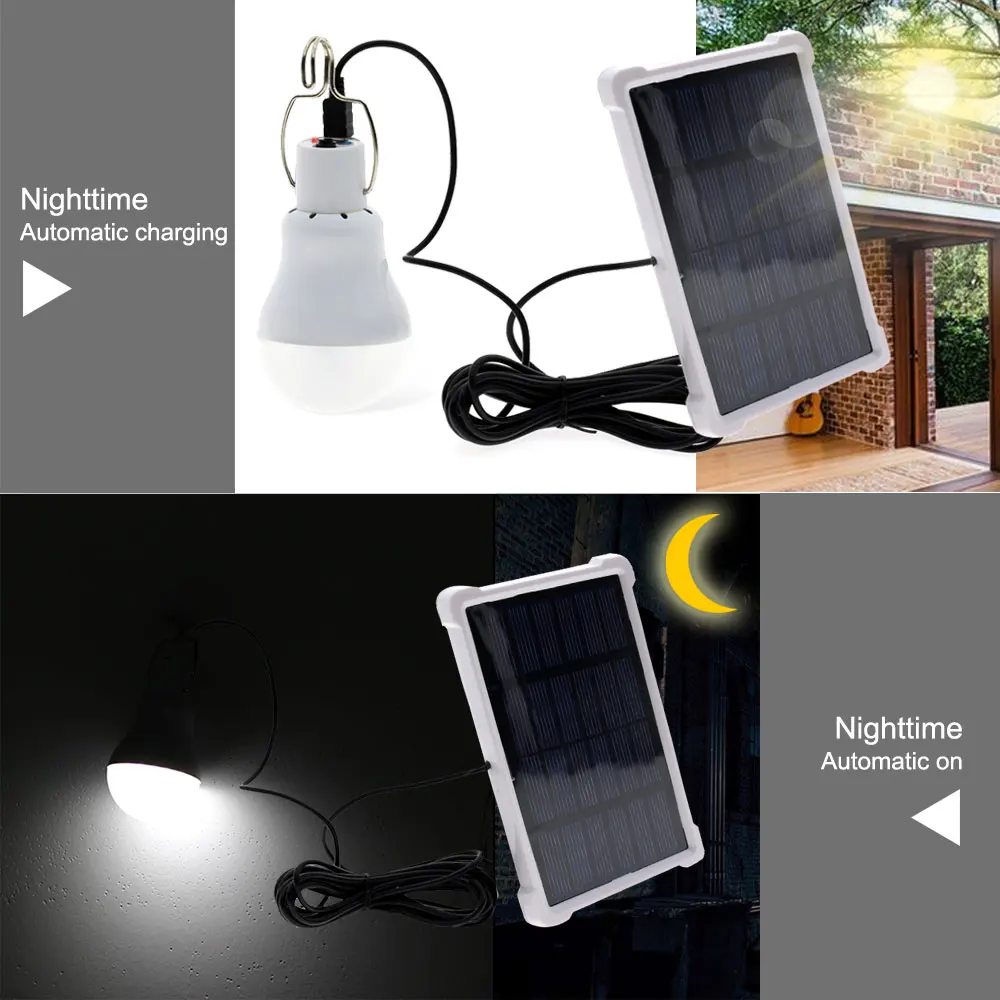 15W 130LM Outdoor Solar LED Light Portable Bulb Waterproof Panel Emergency Bulb for Garden Path Street Camping Solar linging