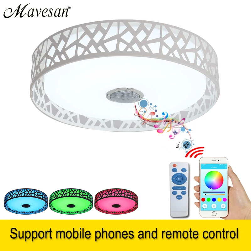 

2019 LED ceiling Lights lamp Music for living room bluetooth & Remote control kids lighting ceiling with speaker plafoniera led