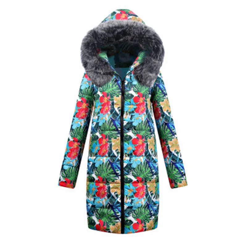 Parka Veste À Manteau D'hiver Chaud Mode Femelle Fourrure Green De Long Outwear Col Nouvelles Capuchon Femmes 2018 Avec XvxZwW