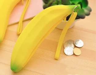 

by dhl or ems 500pcs Coin Purse Pencil Case Portable Novelty Cute Banana Silicone Pen Bag Wallet Pouch