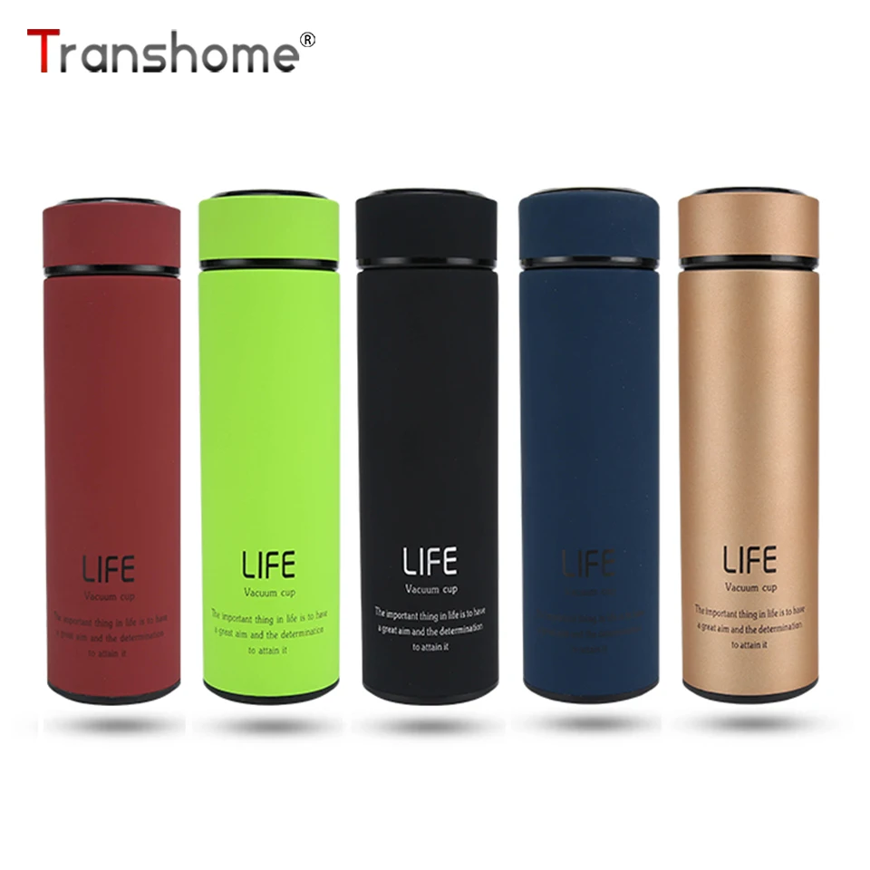 

Transhome Thermos Coffee Cup Stainless Steel Thermal Cup 500ml Tea Mug With Strainer Thermo Mug Stainless Steel Thermal Bottles