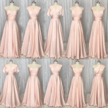 SuperKimJo Conversíveis Vestidos Dama de honra 2018 Longa Rosa Suave Barato Por Atacado Vestidos de Festa de Casamento Vestido de Madrinha