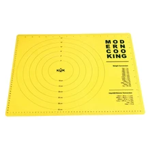 Multifuncional Grande Estera del Cojín de Silicona con la Medición y La Escala Línea de Marca 50*40 CM Amarillo Sheel Panadería y Pastelería Herramientas