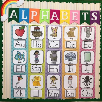 

26 English Alphabets A4 Posters Kindergarten Classroom Decoration Baby Card Learn English Cards Kids Children Toys Gifts