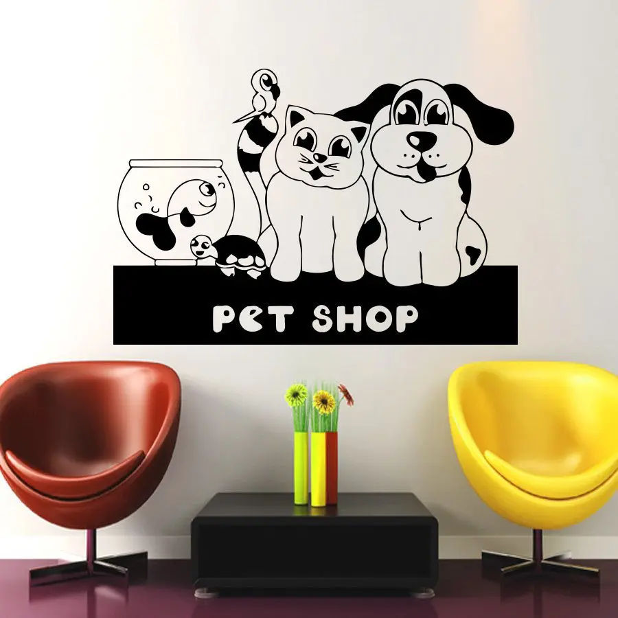 Dog Puppy Grooming Salon Wall Sticker Pet Store Dog Wall Stickers Puppy Pet Shop Dog Wall Decals Home Decoration Mural