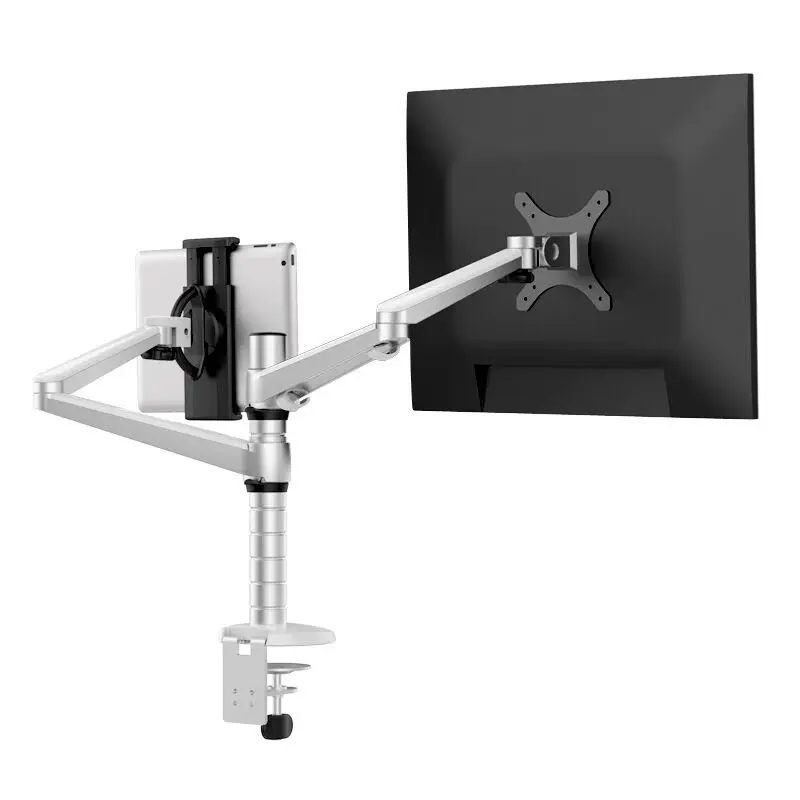 

OA-8Z Height Adjustable Long Arm Multifunction LCD Monitor+Tablet PC Stand Aluminum Rotating Holder for iPad Mini Air 9-10 inch