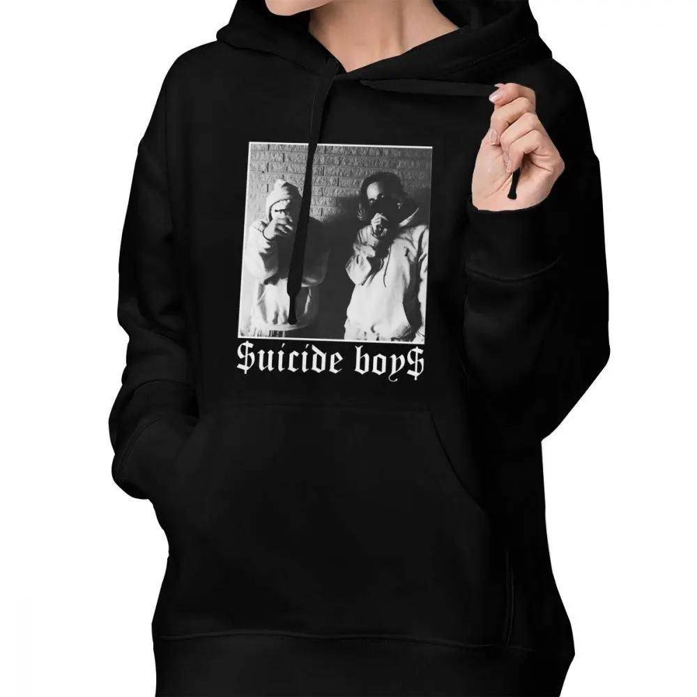 Lil Peep Hoodie Uicideboy, толстовки размера плюс, Хлопковые женские толстовки, белая уличная одежда с принтом, милый пуловер с длинным рукавом, худи - Цвет: Черный