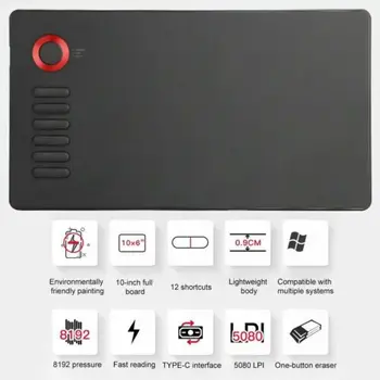 

A15 10 inch Graphic Drawing Board Digital Panel Painting Tablet 5080LPI