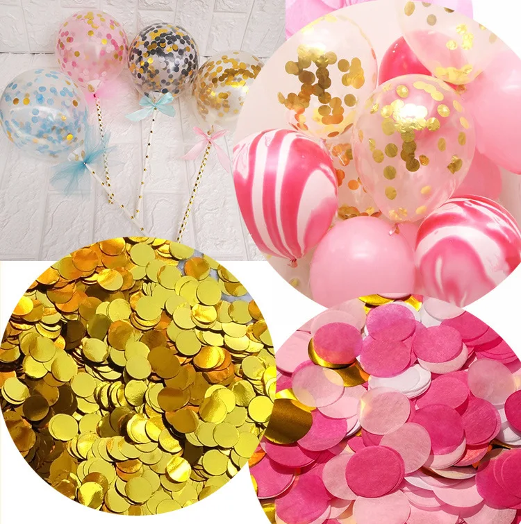 

10g/bag Mini Round Colorful Rose Gold Tissue Paper Confetti for Balloon New Year Wedding Birthday Party Table Decoration E