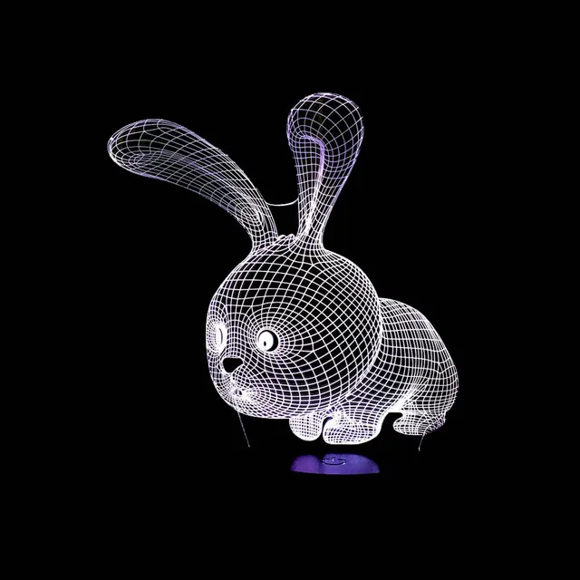 Leuke Konijn 3D Nachtlampje 7 Kleuren Veranderen Haas Home ... Leuke Konijn 3D Nachtlampje 7 Kleuren Veranderen Haas Home ...