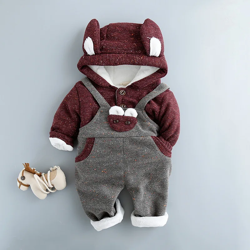 

Thicken Newborn Boy Girl Clothing Set 2018 Winter Hoodies Pants 2 Pcs Cotton Baby's Sets Cartoon Animal Baby Girl Clothes 4cs067
