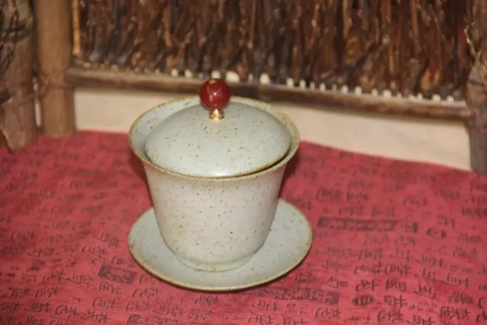 Чайный набор кунг-фу gaiwan печи грубая керамика Руководство Белый Лунный свет пункт черный чай пуэр и улун чайный около 144 мл
