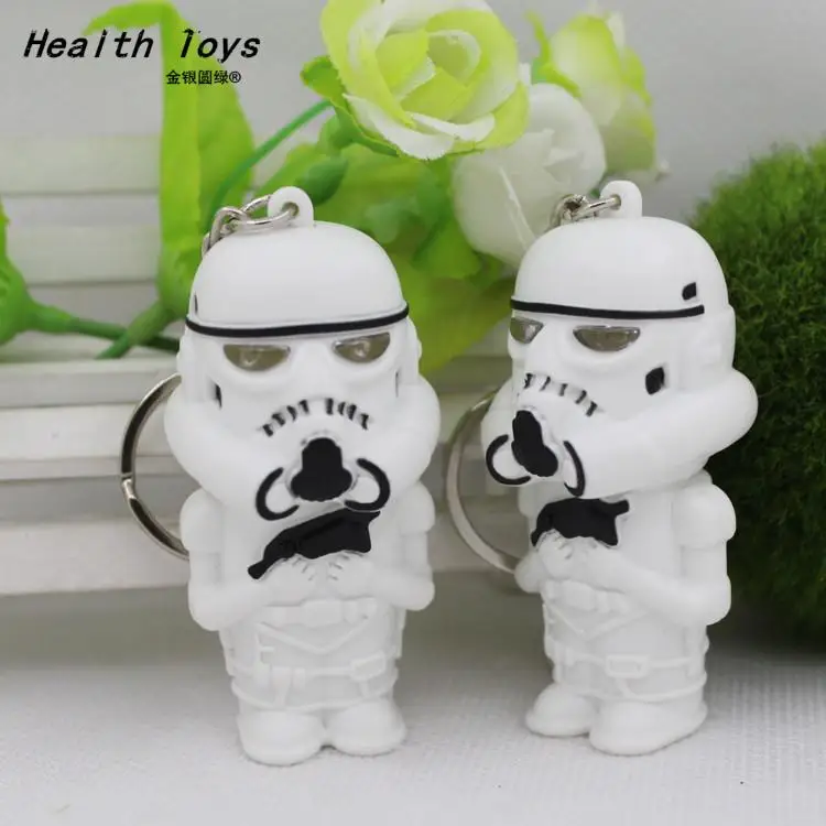 

The Force Awakens LED Flashlight keychain Darth Vader star war Anakin Skywalker figure Star Wars white pawn Action Figures Toy