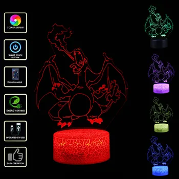 

Dinosaur LED 3D Illuminated Lamp Optical Desk Night Light With 7 Color Changing