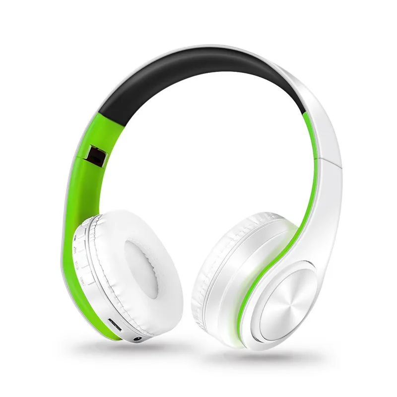 Модернизированный V5.0 беспроводной Bluetooth наушники гарнитура стерео наушники с микрофоном/TF карты для мобильного телефона музыка - Цвет: V5.0 green white