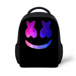 Маска DJ печати черный конь школьная сумка, очаровательные для маленьких детей Bookbag ребенок медведь Bookbag Mochila Escolar Marshmello