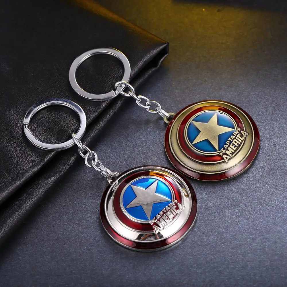 

MOSU The Avengers Key Chain Captain America Shield Logo 2 colors Alloy Metal Key Rings For Women&Men Chaveiro can Drop-shipping