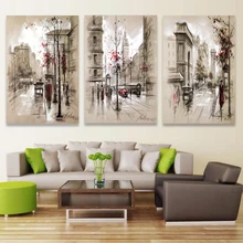Picture The Paintings On The Wall Painting Cuadros HD Print Canvas Oil Painting Wall Pictures For living Room City Street 3p 025