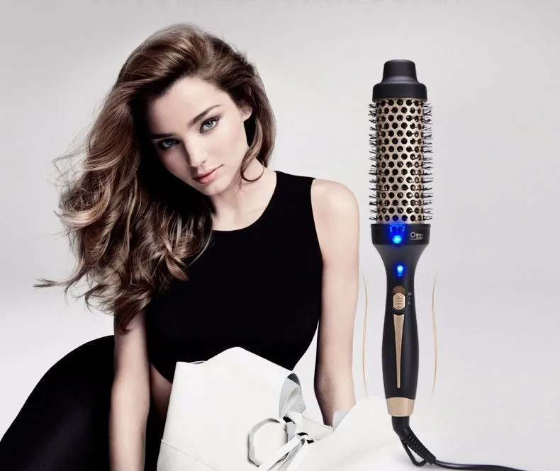 Electric hot air ionic hair brush tourmaline ceramic professional hair curling irons hairbrush curler salon styling tools #38mm3