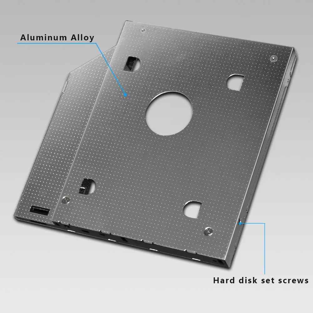 2 шт. Heretom Универсальный алюминий SATA к SATA 12,7 мм 2nd HDD SSD Optibay Caddy для ноутбука DVD CD-ROM Оптический Bay