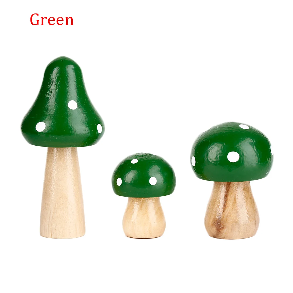 3 шт./компл. древесные грибы, миниатюрная сказочная, украшение для сада и дома ремесло, Декорации для микро ландшафтного дизайна подарочная коробка в виде подвижные леса - Цвет: Green