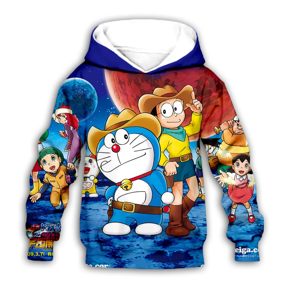 Толстовка с капюшоном kawaii Doraemon Nobita Nobi 3D galaxy японским рисунком для маленьких